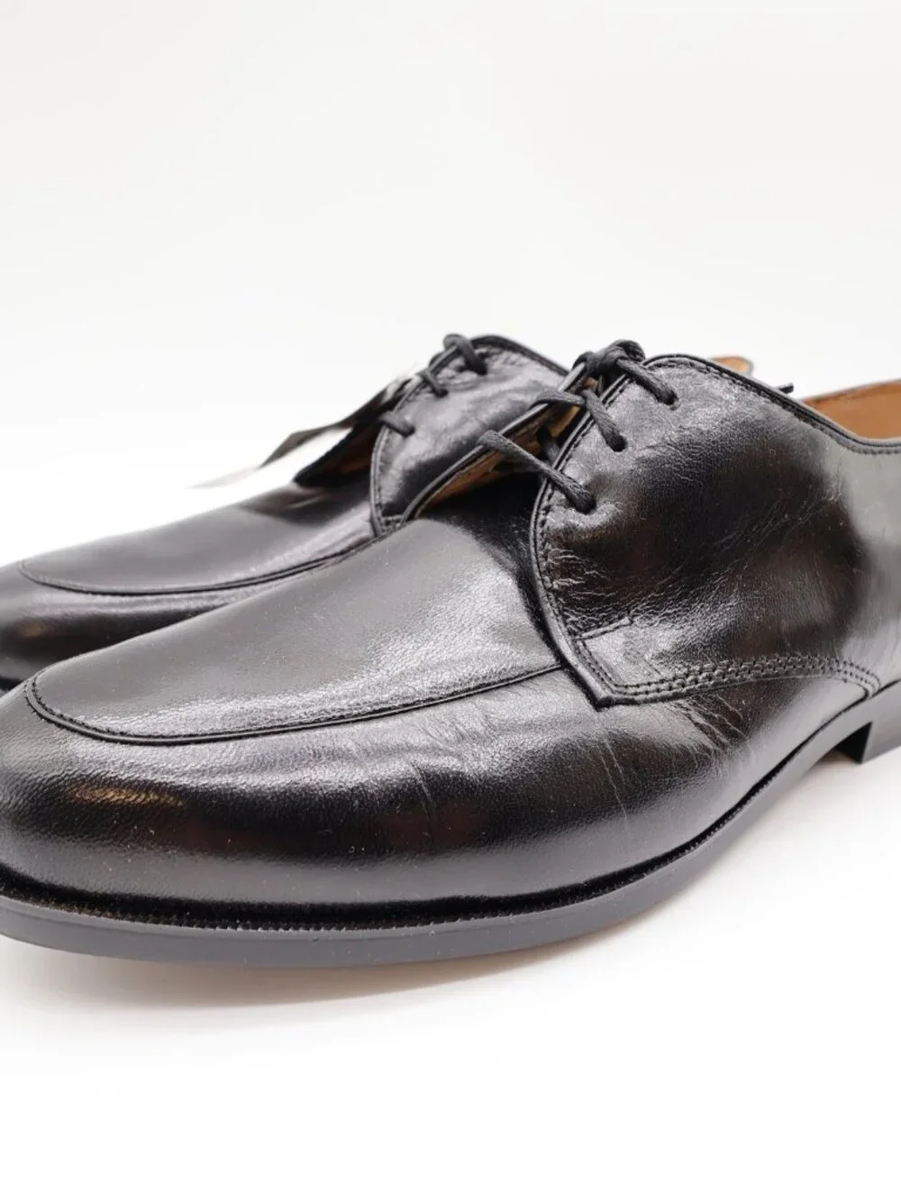 Nunn Bush Apron Toe Oxford Dress Shoes Mens 8 Black Leather Vintage NOS